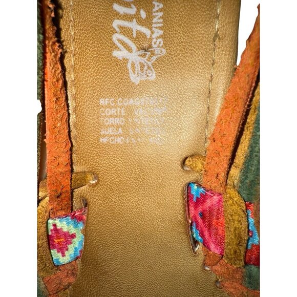 Authentic Mexican Lupita Leather Colorful Sandal Size 25/7-71/2 US  Good Con - Picture 7 of 7